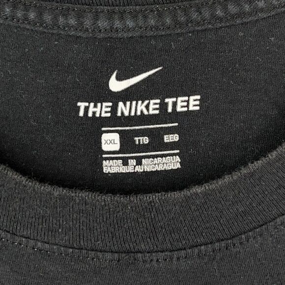 Nike Shirt Mens XXL Regular Workout Gym Short-Sleeve Swoosh Black Tee - Picture 4 of 8